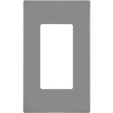 Electrical Accessories Leviton Light Gray 1-Gang Decora Outlet Screwless Decorator/Rocker Wall Plate