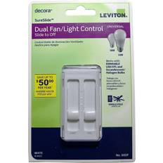 White Drivers Leviton SureSlide White Fan/LED Light Control Dimmer Slide Switch