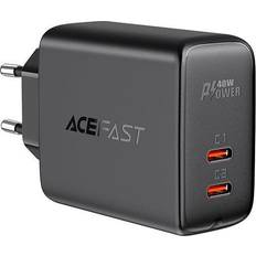 Usb laddare 40w Acefast PD Väggladdare 2x USB-C 40W Svart