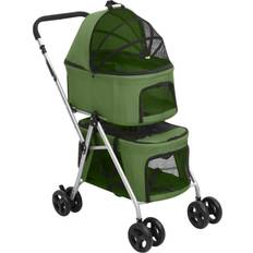 vidaXL Hundewagen 2 Hunde Faltbar Oxford-Gewebe Grün, N/A