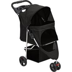 Dog stroller vidaXL Folding Dog Stroller Black Oxford Fabric Black