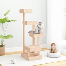 vidaXL Árbol Para Gatos Madera Maciza De Pino 45.5x49x103 cm - Marrón