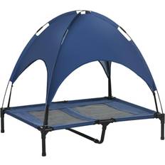 Dog Beds, Dog Blankets & Cooling Mats - Dogs Pets Pawhut 92cm Elevated Dog Bed Cooling Raised UV Protection Canopy