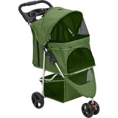 Dog stroller vidaXL Folding Dog Stroller Green Oxford Fabric Green