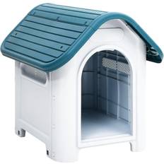 vidaXL and white Dog House Blue 59x75x66 Polypropylene Pet Carrier Dog Kennel Cage