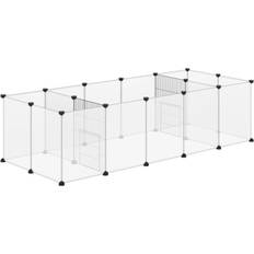 Fence panels Pawhut Pet Playpen DIY Small Animal Cage 18 Panels Wire Yard Fence Guinea