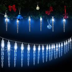 Éclairages Deuba LED Avec Stalactites Intérieur 40 Icicles x 4 LEDs Blue Guirlande Lumineuse