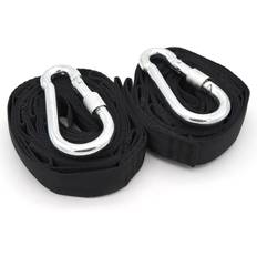 Coperture per Altalene Amanka Amanka Kit Per Appendere Amaca 300 kg Ad Albero Trave 2 Cinghie 280 x 2.5 cm Fissagio Nero