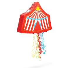 Small Pull String Circus Tent Pinata for Party Decorations 16.5 x 13 x 3 in