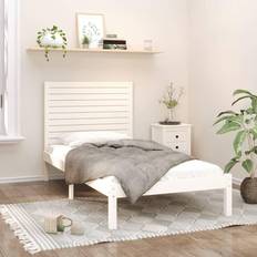 Senge & Madrasser vidaXL 90x200 cm Massivt Træ Hvid Sengeramme