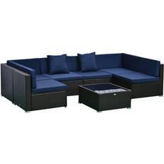 OutSunny 860-020V01BU-1 Outdoor Lounge Set, 1 Table incl. 6 Sofas