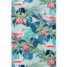 Pink and green rug Lovely Flatweave Pink Blue Green Rug 110 cm W x 170 cm L