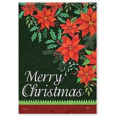 Verde Bandiere Carson Merry Christmas Poinsettias Small Flag