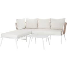 Best Outdoor Side Tables Dkd Home Decor Beige Aluminium Rope Garden Sofa 196 x 75 x 68.5 cm Outdoor Side Table