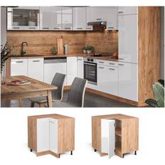 Accessori per Elettrodomestici Bianchi VICCO Mobile ad angolo cucina R-Line, Bianco lucido, 75.6 cm senza piano di lavoro