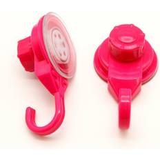 Rose Paniers de douche Evideco Set de 2 Crochets Promo PP Sur Ventouses - Fuchsia - Tendance