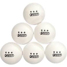 6 Hvide Bordtennisbolde 40 mm Klasse 3