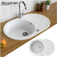 Spülbecken & Arbeitsplatten Bergström Granit Spüle Küchenspüle Einbauspüle Spülbecken+Drehexcenter+Siphon