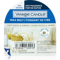 Blanc Fondants de Cire Yankee Candle Soft Wool & Amber Tartelette En 22 g Fondant de Cire