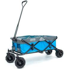 Utility Wagons Creative Outdoor Distributor 7 cu. ft. Folding Garden Wagon Carts in 2-Tone Blue/Grey