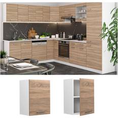 VICCO Hängeschrank Küchenschrank Küchenzeile R-Line 45 cm Weiß Sonoma Tür Fächer