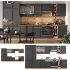 Vicco Cucina Componibile Fame-Line Antracite Country House Oro Kraft Oak