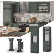 Vicco Mobile per forno da incasso Fame-Line, Verde-oro Country House, 60 cm aperto