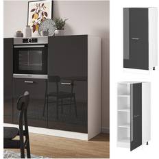 Mini Kitchens Vicco Modular Kitchen Oven Cabinet R-Line 60 cm - White/Anthracite