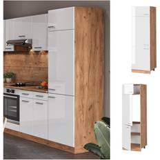 Mini Kitchens Vicco Fridge Conversion Cabinet Kitchen R-Line 60 cm Oak White