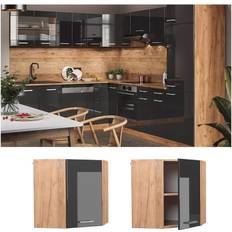 Mini Kitchens Vicco Corner Wall Cabinet Kitchen R-Line Oak Anthracite