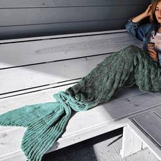 Mermaid blanket MikaMax Mermaid Tail Blanket Lake Filt Grön, Blå