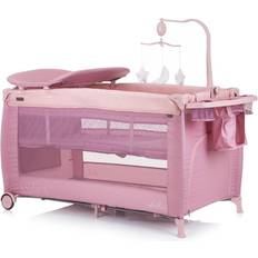 Cambiadores de Pañales Chipolino Cuna De Viaje Doble Altura Con Cambiador Y Carrusel Bella De Rose Water