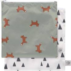 Lässig Lunchboxen Lässig Little Forest Fox Herbruikbare opbergzak, 2 stuks Groen