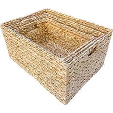 Brown Baskets RED HAMPER Rectangular Water Hyacinth Storage Basket