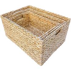 Red Baskets Rectangular Water Hyacinth Storage Basket