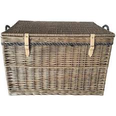 RED HAMPER Large Antique Wash Storage Wicker Basket