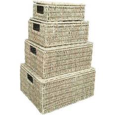 RED HAMPER Seagrass Storage Basket