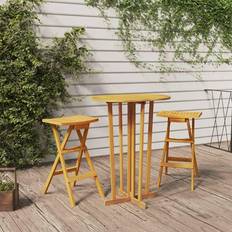 Brown - Wood Outdoor Bar Tables vidaXL Folding Outdoor Bar Table