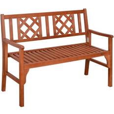 Brown Garden Benches Garden & Outdoor Furniture OutSunny Foldable Garden Bench