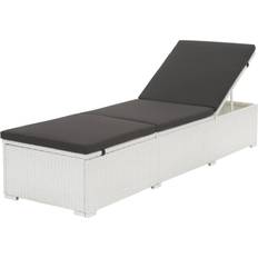 Polyrattan havemøbler hvid vidaXL Liggestol Med Sort Hynde Polyrattan Hvid