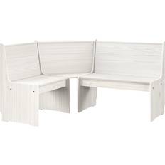 vidaXL d'angle 151 cm Bois pin solide Blanc Banc de Jardin