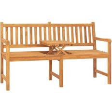 vidaXL Panca 3 Posti Con Tavolino 150 cm Legno Massello Teak - Marrone Panchina da Giardino