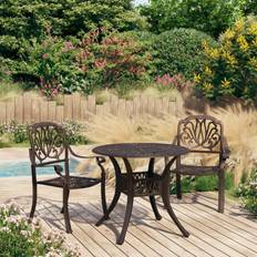 vidaXL 3 Piece Bistro Set Cast Aluminium Bronze 90 x 74 cm Ensemble de Bistrot