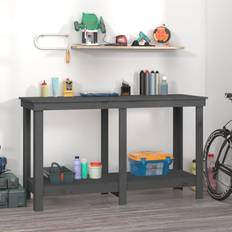 vidaXL Arbejdsbord 140x50x80 massivt fyrretræ Skrivebord
