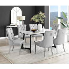 Furniturebox Carson Dining Set 75x160cm 7pcs