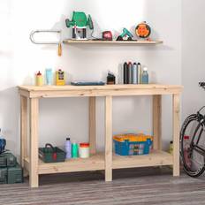 vidaXL arbejdsbord 140x50x80 massivt fyrretræ Skrivebord