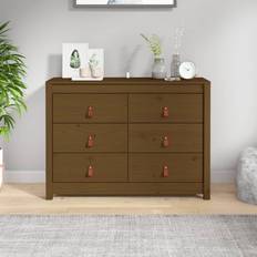 Pines Sideboards vidaXL Cabinet Honey Sideboard