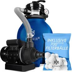 Filtersand Kesser Sandfilter Sandfilteranlage 700g Filterbälle ersetzen 25kg Filtersand- Poolfilter 10 m³/h Filteranlage für Pool Schwimmbecken 4-Wege Ventil einfache Steuerung