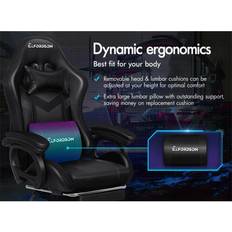 LED Massage Executive Leather Gaming Office Chair Black