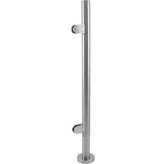 Postes de valla MonsterShop Balaustrada de Metal Cepillado Poste Final de Escalera de Acero Inoxidable 110 cm